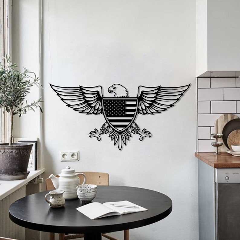 American Eagle Metal Wall Art, Metal Wall Decor, Eagle, Wall Hangings, Geometric Wall Art, Home
