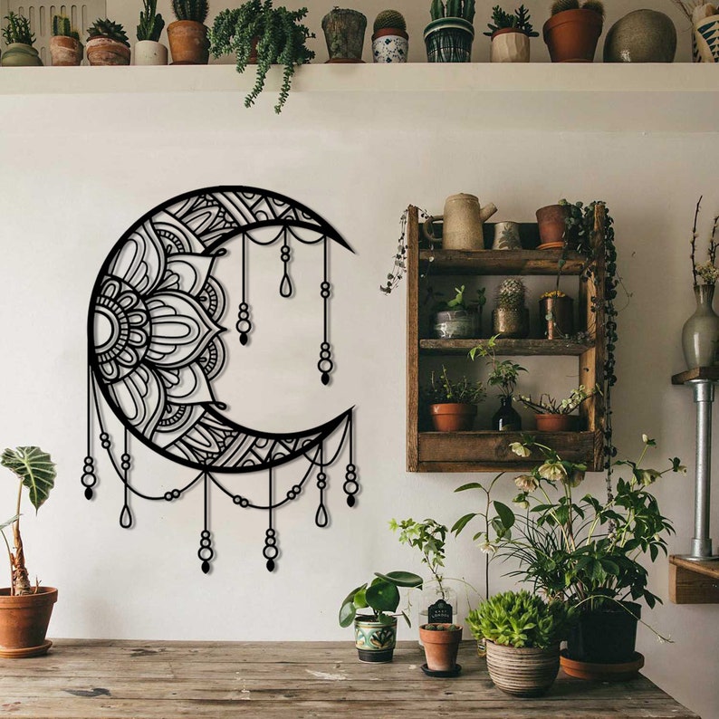 Moon Decor Metal Wall Art, Metal Wall Decor, Moon Art Decor, Wall