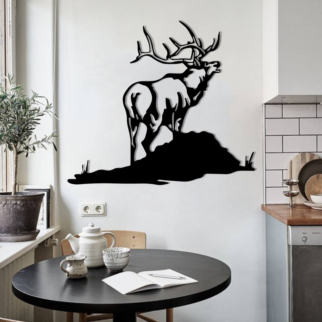 Deer Metal Wall Art, Metal Wall Decor, Deer Silhoutte, Wall Hangings ...