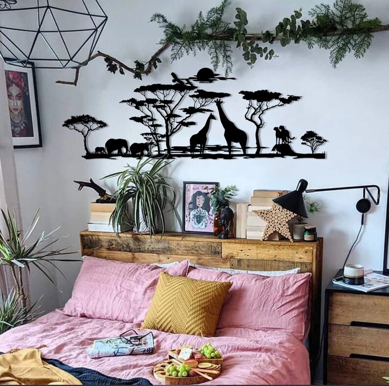 African Metal Wall Art, Metal Wall Decor, African Animals, Wall