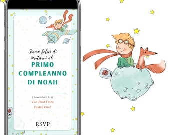 Editable Animated Little Prince Birthday Invitation | Digital Kids Party