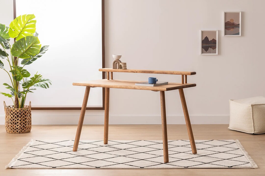 Wood Desk, Home Office Desk, Solid Wood Desk, Computer Desk, Desk With