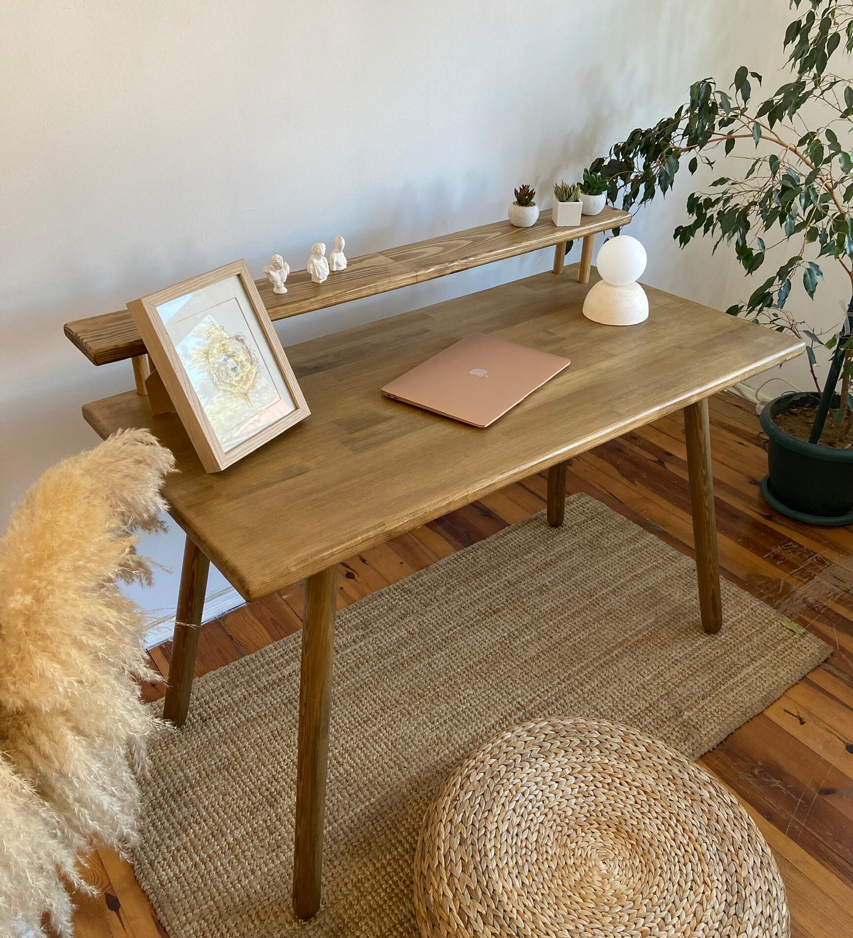 Wood Desk, Home Office Desk, Solid Wood Desk, Computer Desk, Desk With