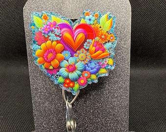 Floral Heart badge reel