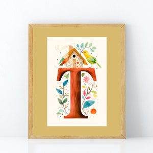 Arte imprimible con inicial T