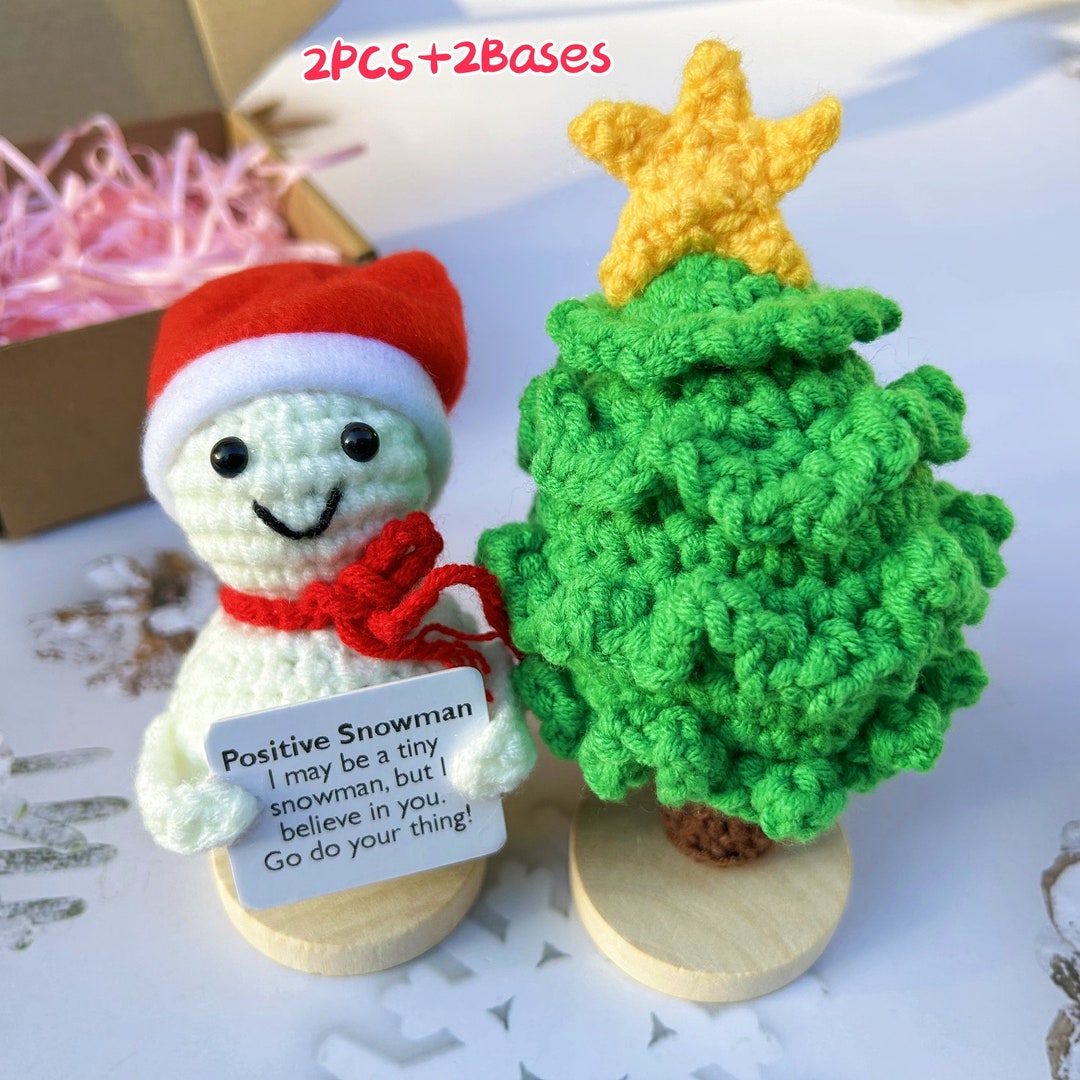 Positive Christmas Snowman Christmas Tree Gift Box Sethandmade Crochet