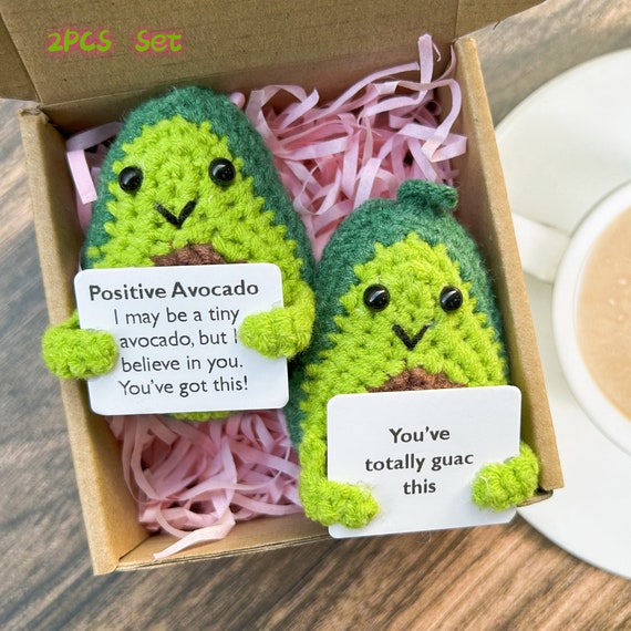 Positive Potato, Crochet Food, Motivational Gift, Desk Accessory 