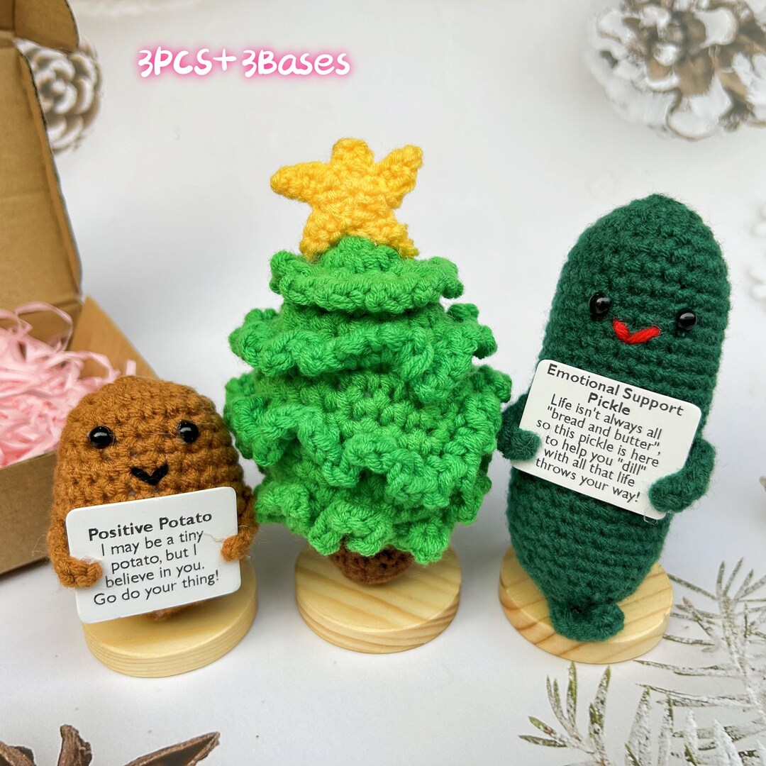 3PCS Positive Vegetables-positive Potato/pickle/broccoli-mental Health Gift  for Family/coworkers/friends/class-valentines Gift-birthday Gift 