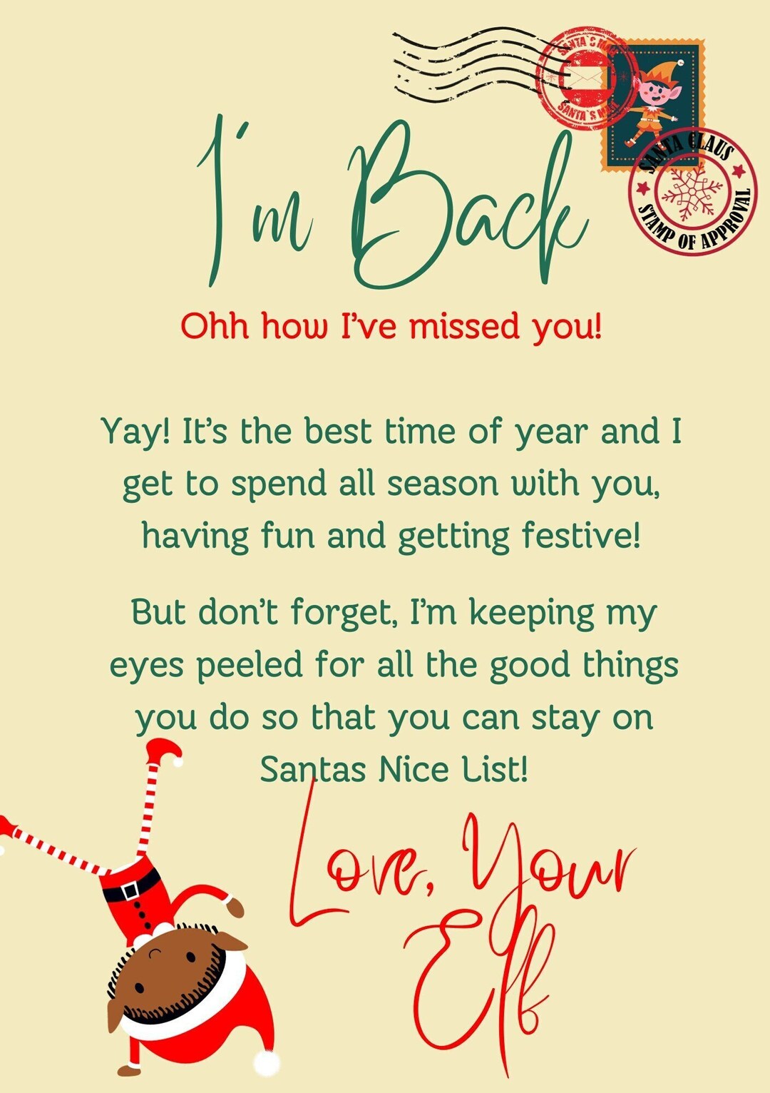 Christmas Printable Printable Elf Letter Elf Letter Christmas Elf Etsy Christmas Printable Printable Elf Letter Elf Letter Christmas Elf Etsy
