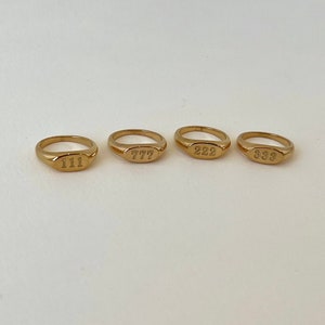 Chunky Engraved Angel Number Ring