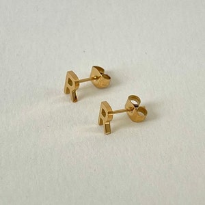 Initial Letter Stud Earrings