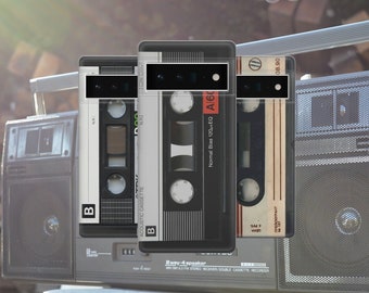 Capa para celular com fita cassete: Gel TPU flexível, impressão UV