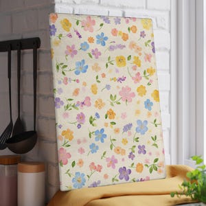 Painterly Flower Glass Cutting Board, Cute Kawaii Chopping Board, Pastel Garden Kitchen Decor, Artistic Food Prep Board, Housewarming Gift