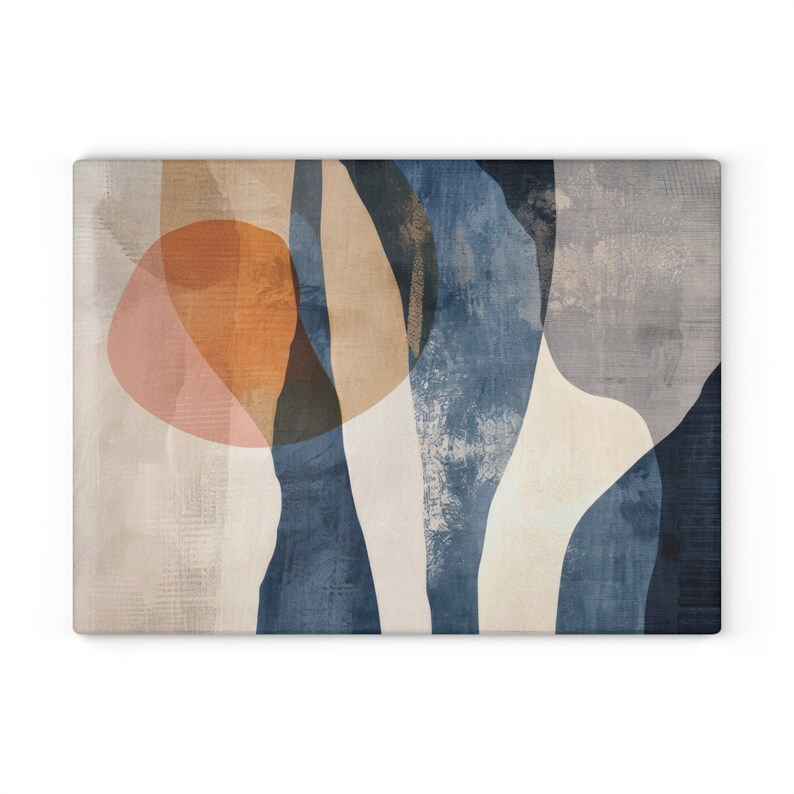 Abstract Chopping Board, Minimalist Nordic Glass Cutting Board, Glass Dicing Board, Food Prep Board, Housewarming Gifts, Kitchen Decor image 2