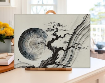 Japanese Style Chopping Board, Japan Glass Cutting Board, Glass Dicing Board, Food Prep Board, Housewarming Gifts, Kitchen Decor