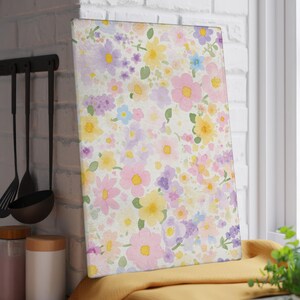 P:ainterly Flower Glass Cutting Board, Cute Kawaii Chopping Board, Pastel Garden Kitchen Decor, Artistic Food Prep Board, Housewarming Gift