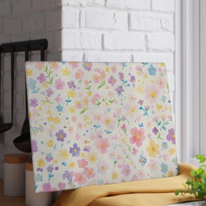 Painterly Flower Glass Cutting Board, Cute Kawaii Chopping Board, Pastel Garden Kitchen Decor, Artistic Food Prep Board, Housewarming Gift