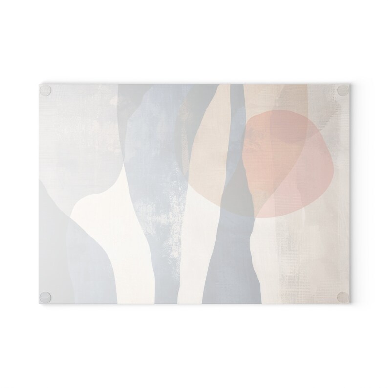 Abstract Chopping Board, Minimalist Nordic Glass Cutting Board, Glass Dicing Board, Food Prep Board, Housewarming Gifts, Kitchen Decor image 3