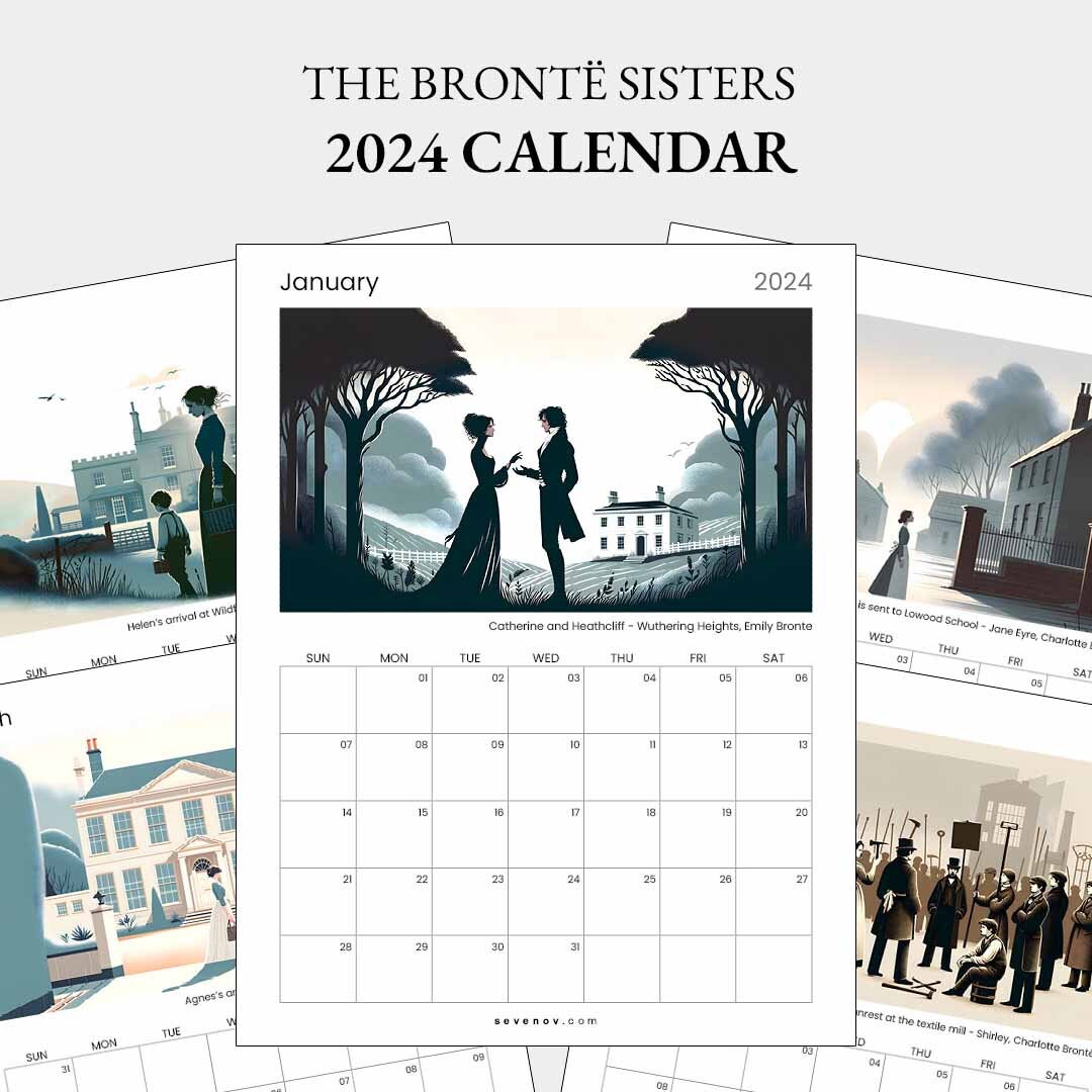 2024 Bronte Sisters Calendar, Printable Calendar With Illustrations
