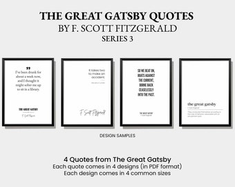 The Great Gatsby Quotes Series 3, F Scott Fitzgerald Quotes, Printable Wall Art, Print Poster