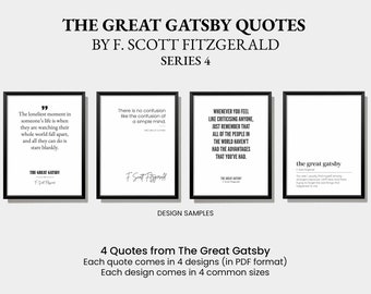 The Great Gatsby Quotes Series 4, F Scott Fitzgerald Quotes, Printable Wall Art, Print Poster