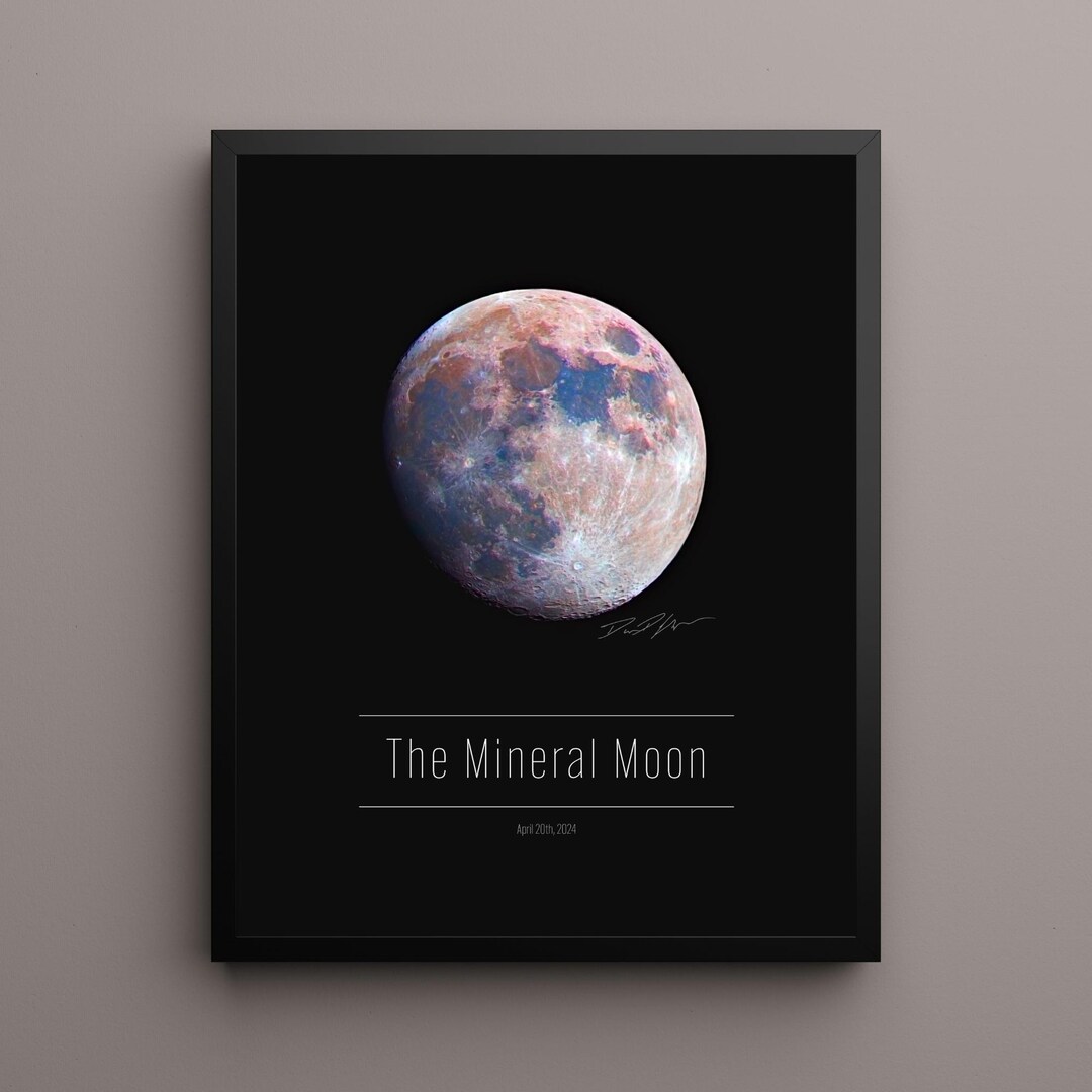Mineral Moon Educational Poster Modern Wall Art STEM Decor Hubble JWST Mineral Moon Educational Poster Modern Wall Art STEM Decor Hubble JWST