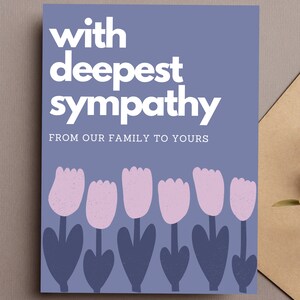 Carte de condoléances fleur violette imprimable (8,5 x 11 pouces)