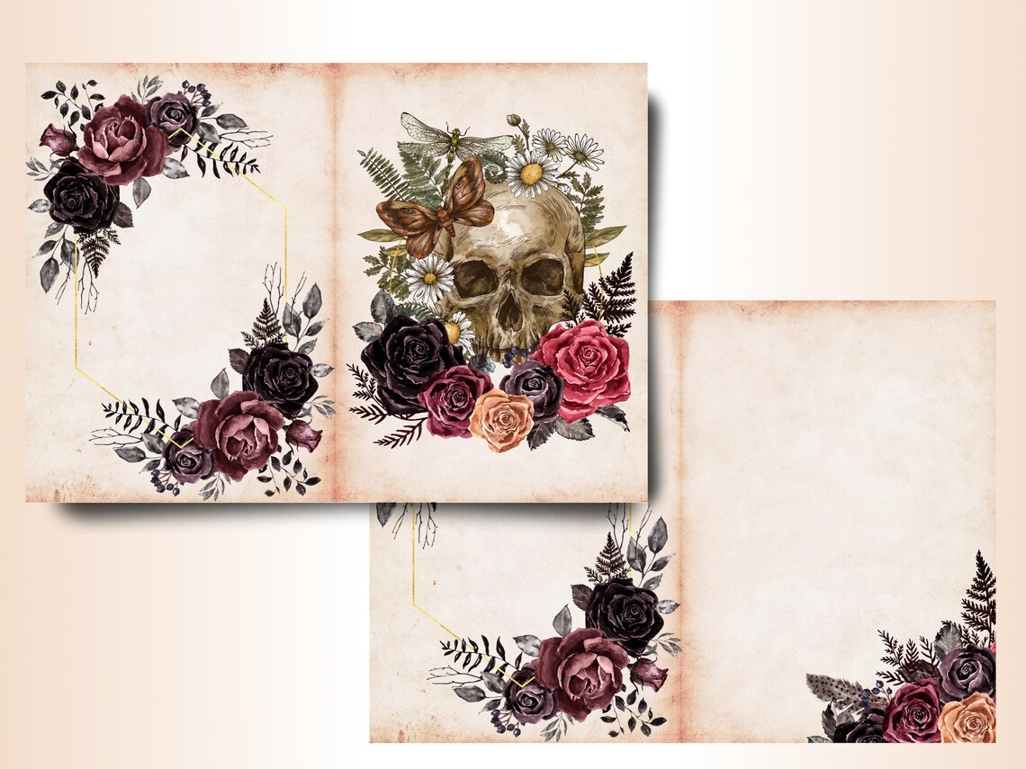 Printable Grimoire Pages, Blank Grimoire, Pink Pages Printable, Book of ...