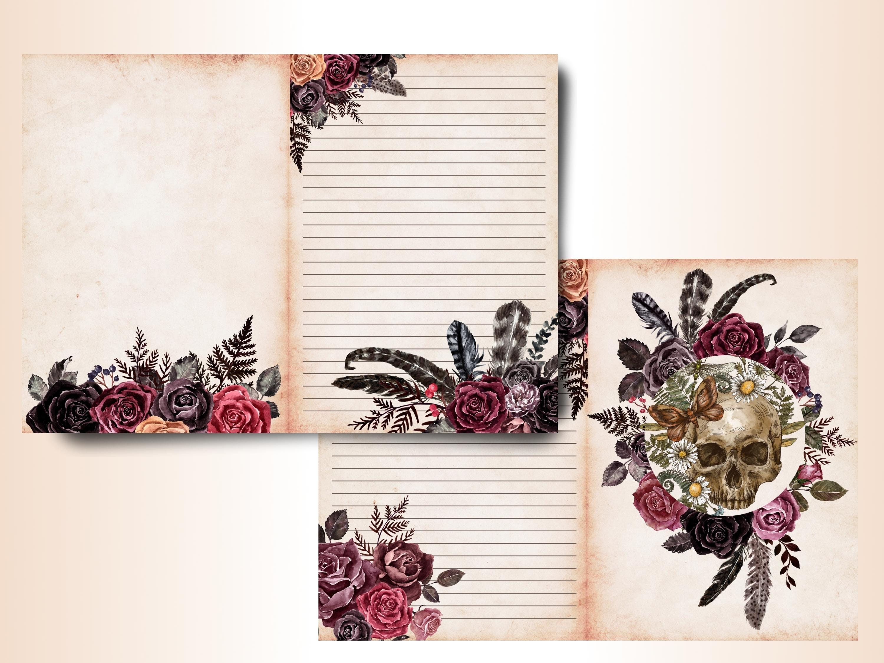 Printable Grimoire Pages, Blank Grimoire, Pink Pages Printable, Book of ...