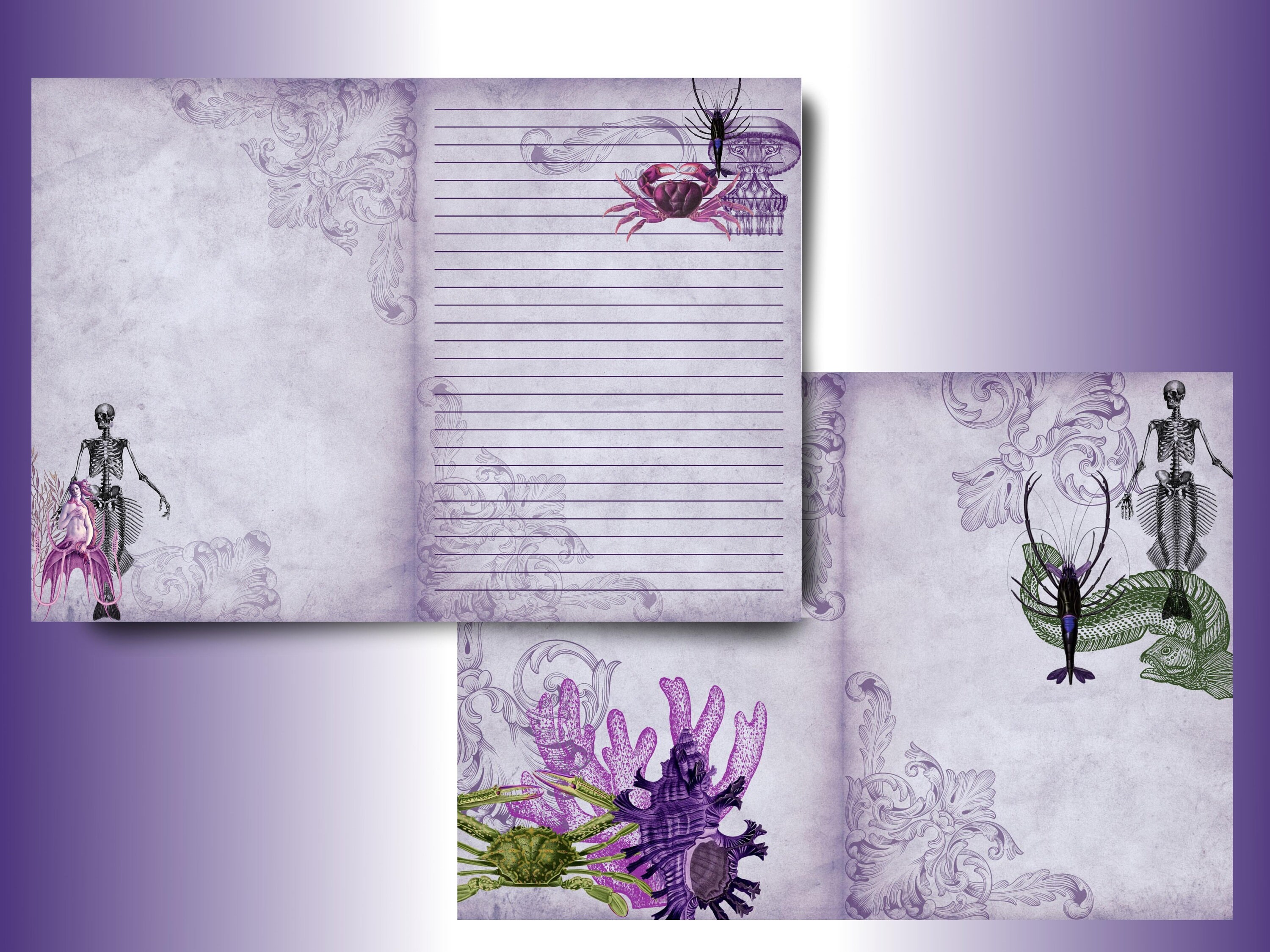Printable Grimoire Pages, Blank Grimoire, Witch Pages, Book of Shadows ...