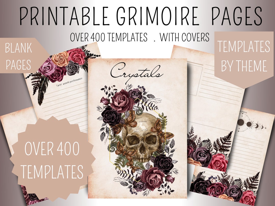 Printable Grimoire Pages, Blank Grimoire, Pink Pages Printable, Book of ...