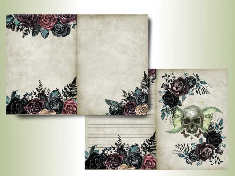 Printable Grimoire Pages, Blank Grimoire, Green Witch Pages, Book of ...