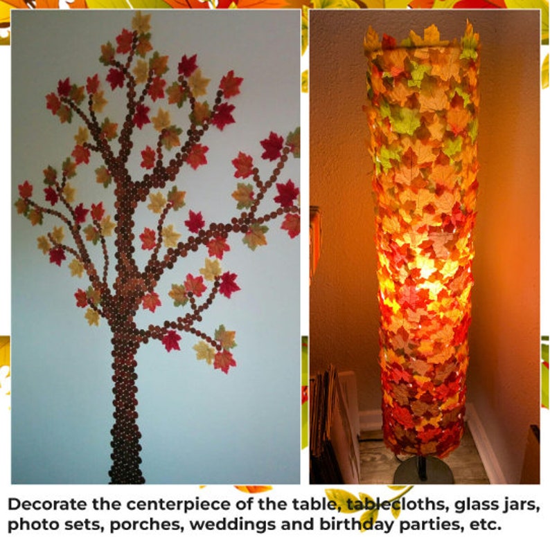 NEW HANDMADE 100 Autumn Fall Fake Leaves Artificial Maple Leaf Wedding