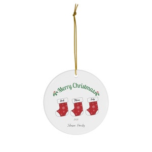 Personalized Family Name Ornament - Round Christmas Ornament, Perfect Holiday Gift for Family & Friends, Customized Christmas Tree Decor