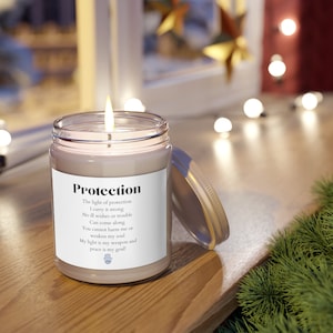 Protection Soy Candles (9oz), White Candles for Altars, Meditation Candles, Scented Candles for Witchy Gifts, Spiritual Gifts for Her