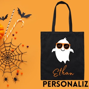 Sacola personalizada para doces ou travessuras, sacola personalizada para Halloween para crianças, sacola para Halloween, sacola infantil para Halloween com nome, sacola personalizada para doces ou travessuras