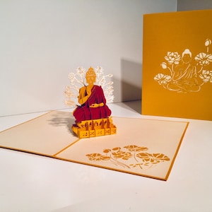 Metallic Gold Buddha Yoga Card Created by Origami Pop Cards  - Hand Made With Love Online https://origamipopcards.com/