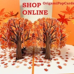 Folhagem de Outono, Bordo Japonês, Floresta - Cartões de Origami Pop Feliz Aniversário, Dia das Mães - COMPRE ONLINE https://origamipopcards.com/