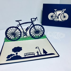 Pop Up Grußkarte Junge Fahrrad - erstellt von Origami Pop Cards Sydney - 3D Papier Pop Up Karten OrigamiPopCards.com Hand Made with Love