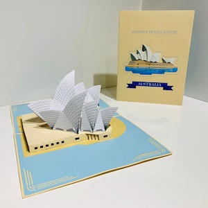 Stunning Sydney Opera House 3D Pop Up Aussie Greeting Card Blank Happy Birthday Love World Landmark Australia Handmade. OrigamiPopCards.com