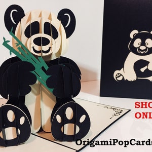 Super süsse Pandabär Karte - erstellt von Origami Pop Cards Sydney Australia 3D Papier Pop Up Karten OrigamiPopCards.com Hand Made With Love