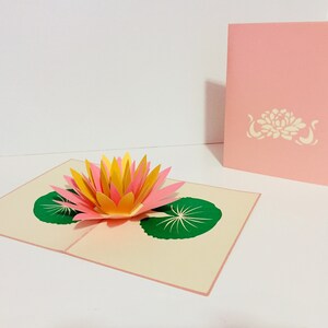 Metallic Peaceful Gold & Pink Lotus Pop Up Grußkarte Handgemacht mit Liebe. https://www.origamipopcards.com