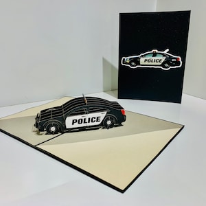 Super Coole Polizei Auto Karte - Erstellt von Origami Pop Cards Sydney Australia - 3D Papier Pop Up Karten - OrigamiPopCards.com Hand Made With Love