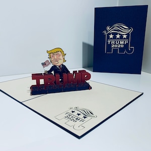 Trump torna a América grande novamente - Cartão de saudação 3D em branco - Cartão de origami - SYDNEY COMPRE ONLINE https://origamipopcards.com/