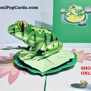 Australische Laubfrosch Karte - Erstellt von Origami Pop Cards Sydney - 3D Papier Pop Up Karten - OrigamiPopCards.com Hand Made With Love
