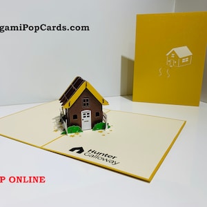 Golden House ~ Perfect for Housewarming Pop Up Greeting Card ~ Created by Origami Pop Cards Sydney Australia 3D Paper Pop Up Card