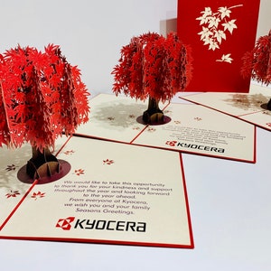Japanischer Rotahornbaum Karte - Hergestellt von Origami Pop Cards, Australien - 3D Papier Pop Up Karten - OrigamiPopCards.com Hand Made with Love
