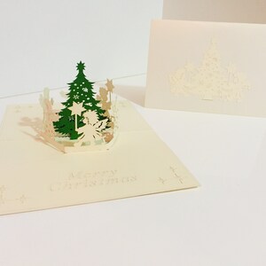 Cartões de felicitações pop-up 3D com anjos brancos de Natal - Criados por Origami Pop Cards - Feitos à mão com amor OrigamiPopCards.com