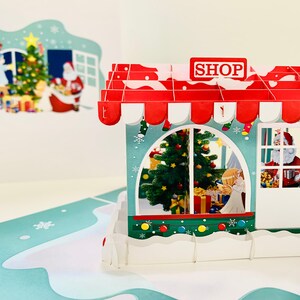 Weihnachtsmann & Baby Engel Dekorieren Weihnachten Shop Handgemacht 3D Pop Up Frohe Weihnachten Grußkarte Shop Online https://origamipopcards.com/