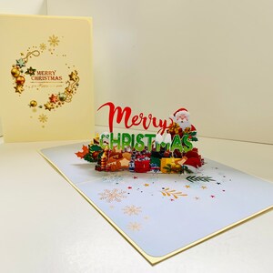 Feliz Natal, Papai Noel Clássico com Presentes, Presente de Natal para a Família - Cartão de Saudações Pop-up 3D, Compre Online https://origamipopcards.com/
